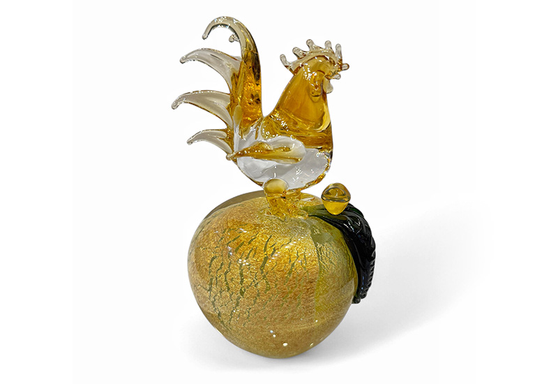 平安生肖-雞 十二生肖 生肖雞玻璃擺飾